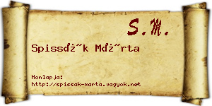 Spissák Márta névjegykártya