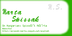 marta spissak business card
